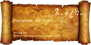 Kerekes Áron névjegykártya